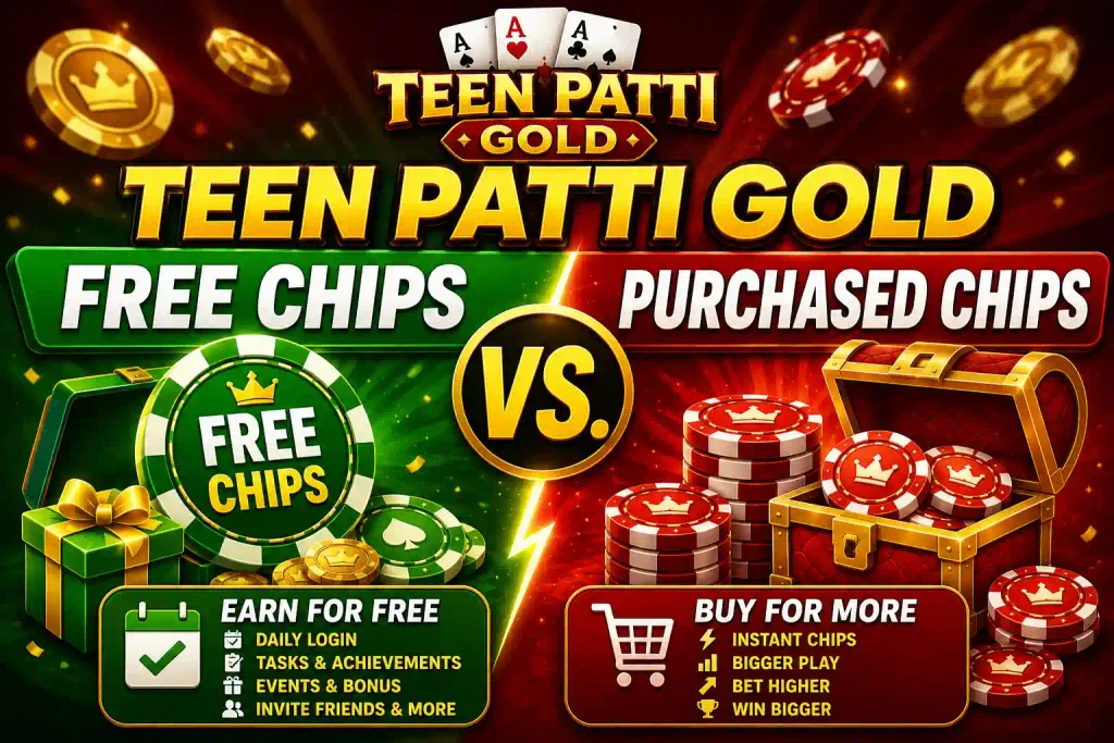 Teen Patti Gold Free Chips vs. Purchased Chips